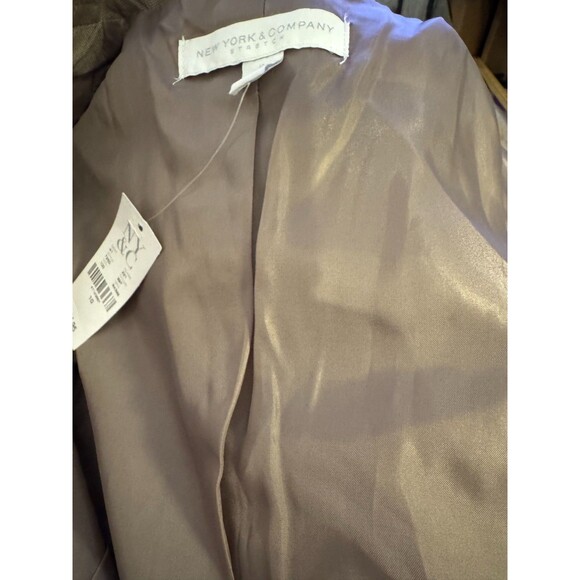 NWT New York & Company Stretch Tan Blazer Sz 10 Career Office Business Jacket - Picture 8 of 9